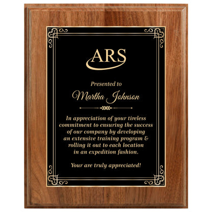 Walnut Finished Plaque 12" X 15" / Walnut / Hearts
