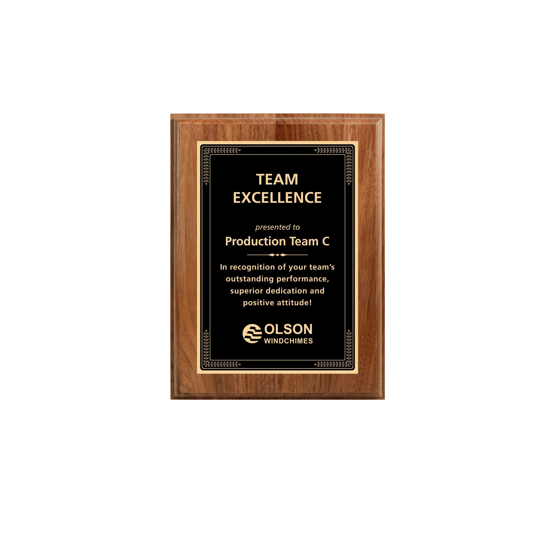 Walnut Finished Plaque 6" X 8" / Walnut / Elite Border