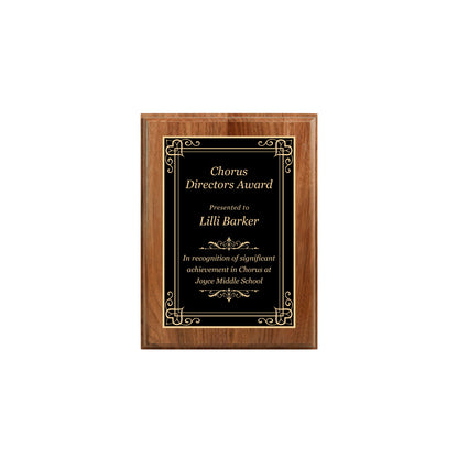 Walnut Finished Plaque 6" X 8" / Walnut / Hearts