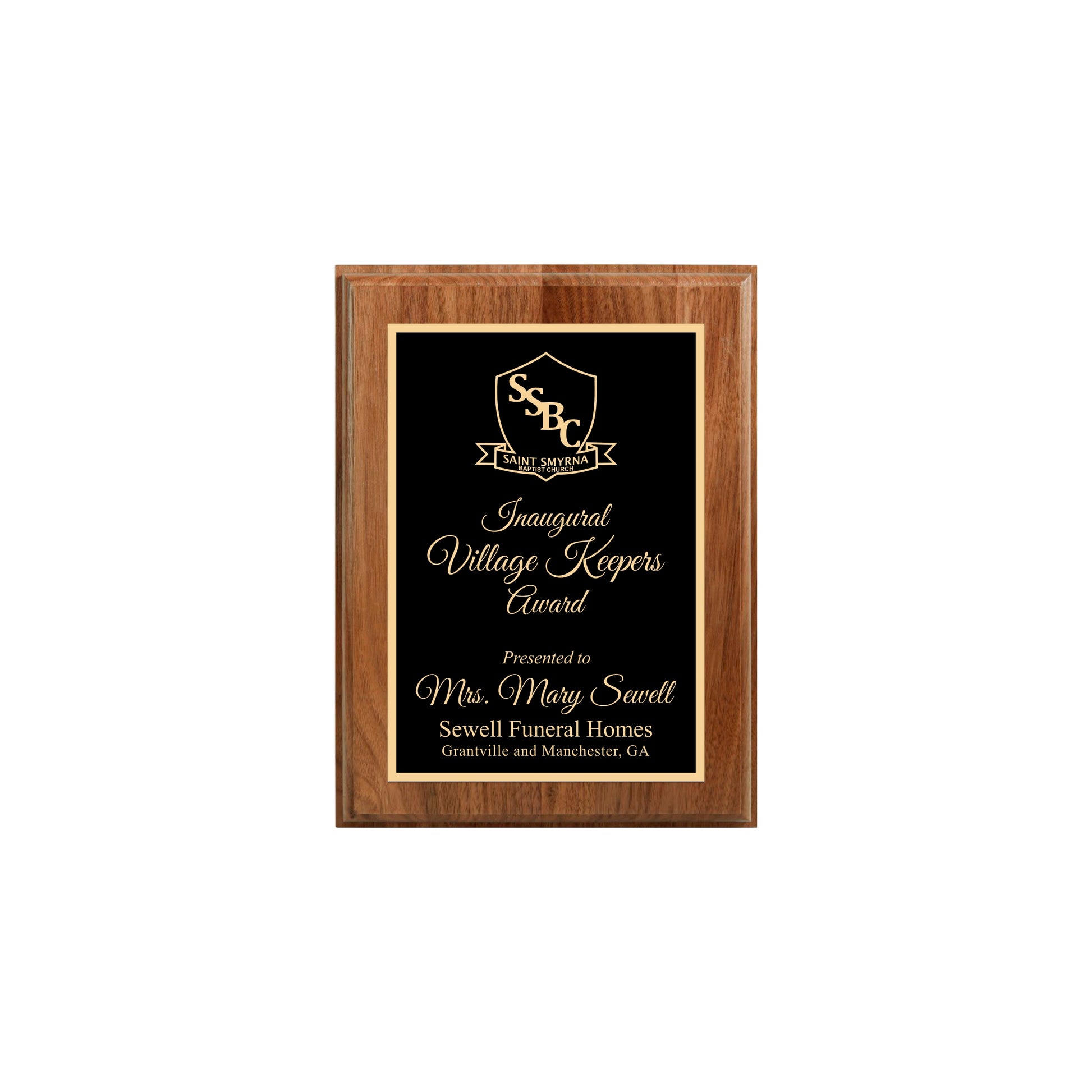 Walnut Finished Plaque 6" X 8" / Walnut / Single Border