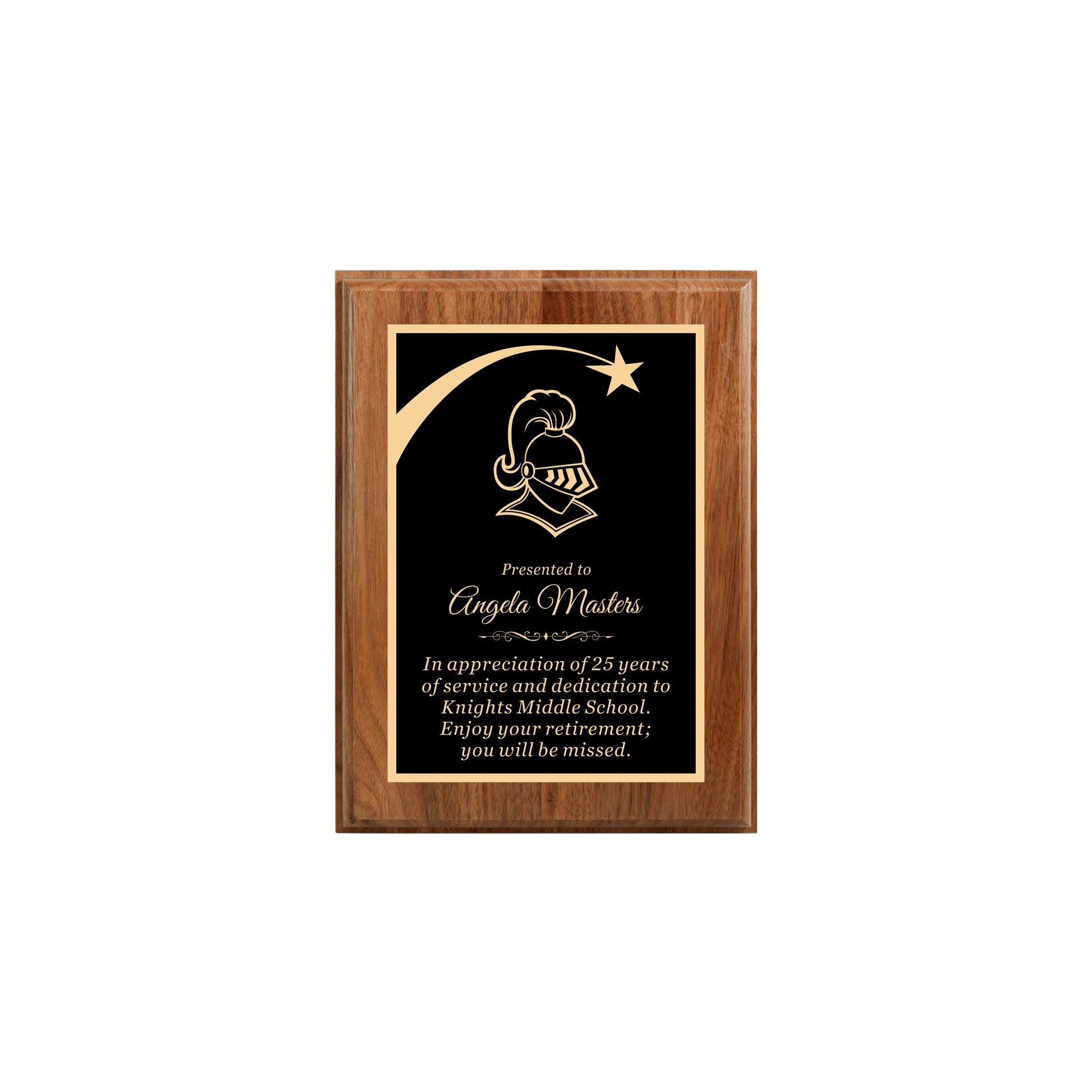 Walnut Finished Plaque 6" X 8" / Walnut / Shooting Star
