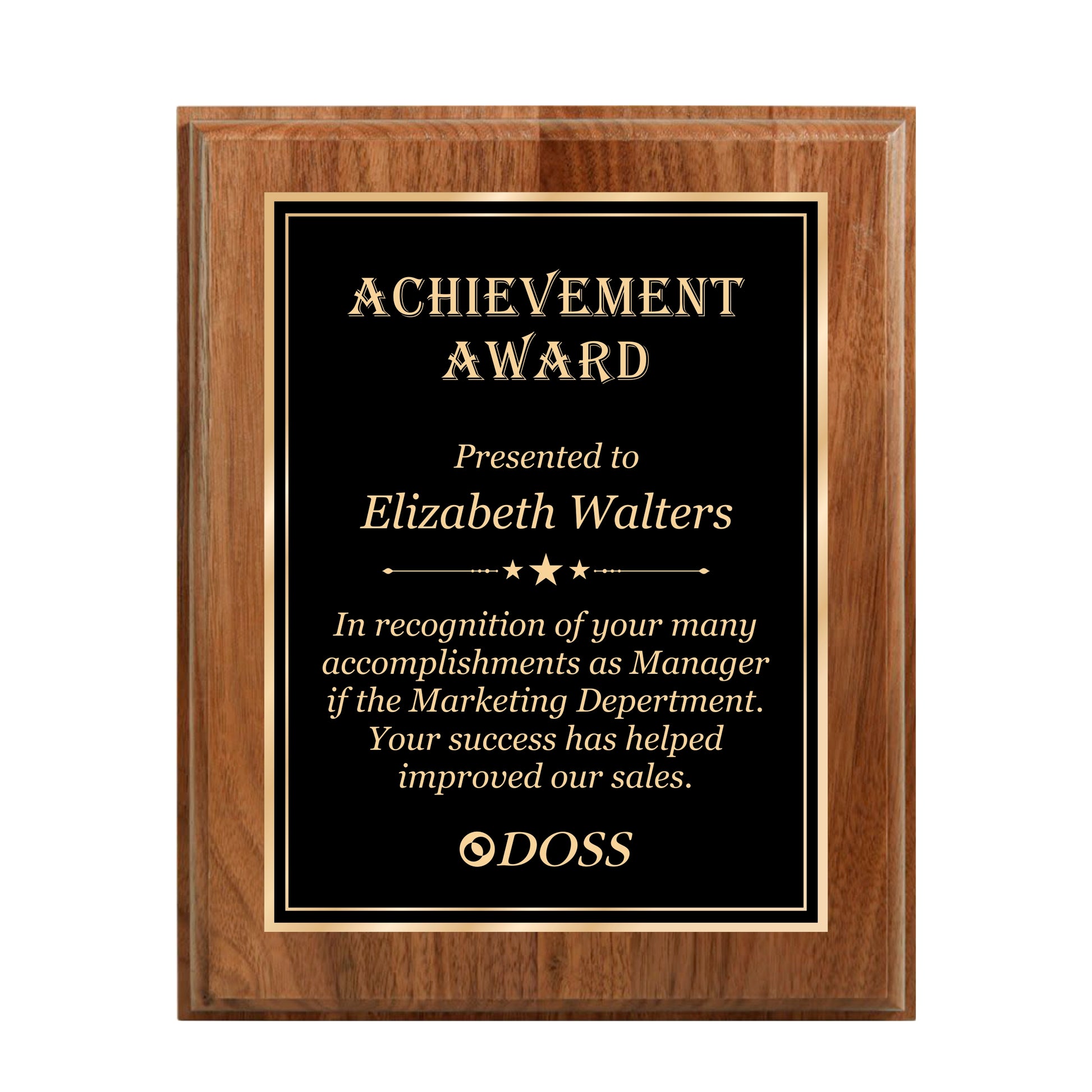 Walnut Finished Plaque 10.5" X 13" / Walnut / Double Border