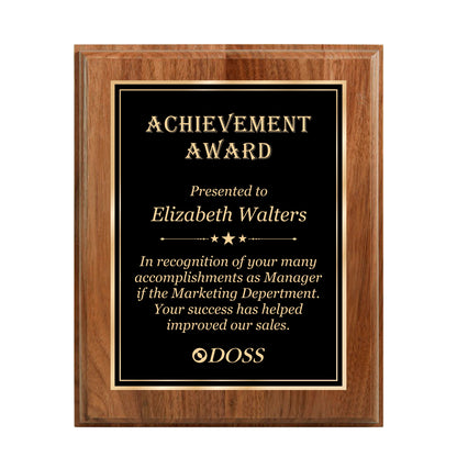Walnut Finished Plaque 10.5" X 13" / Walnut / Double Border