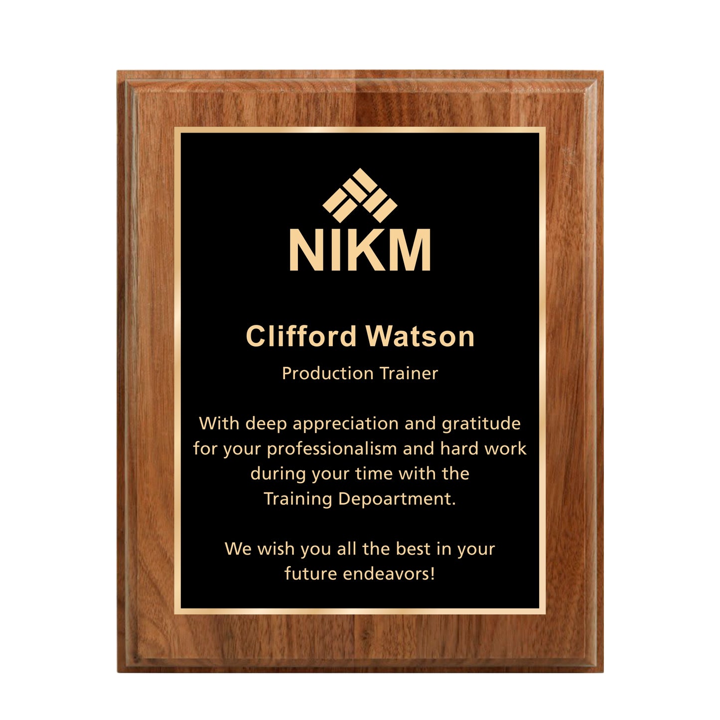 Walnut Finished Plaque 10.5" X 13" / Walnut / Single Border