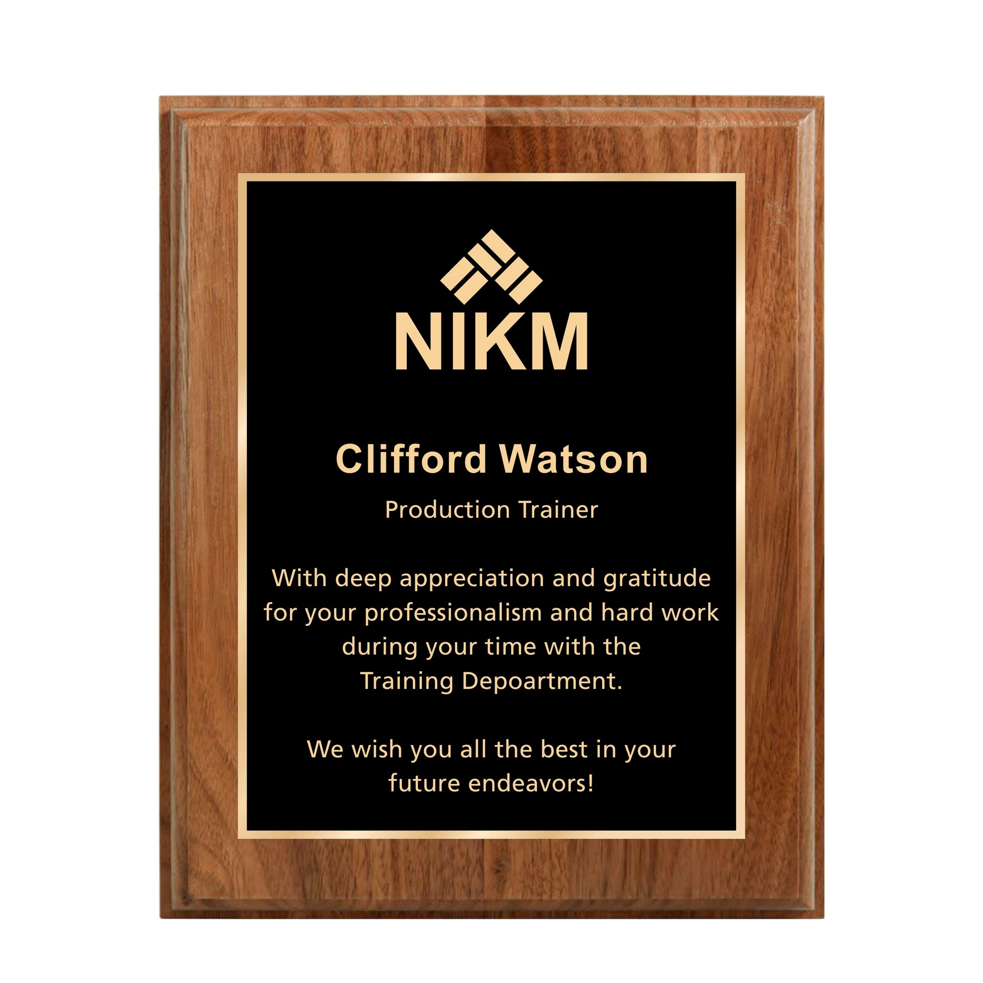 Walnut Finished Plaque 10.5" X 13" / Walnut / Single Border