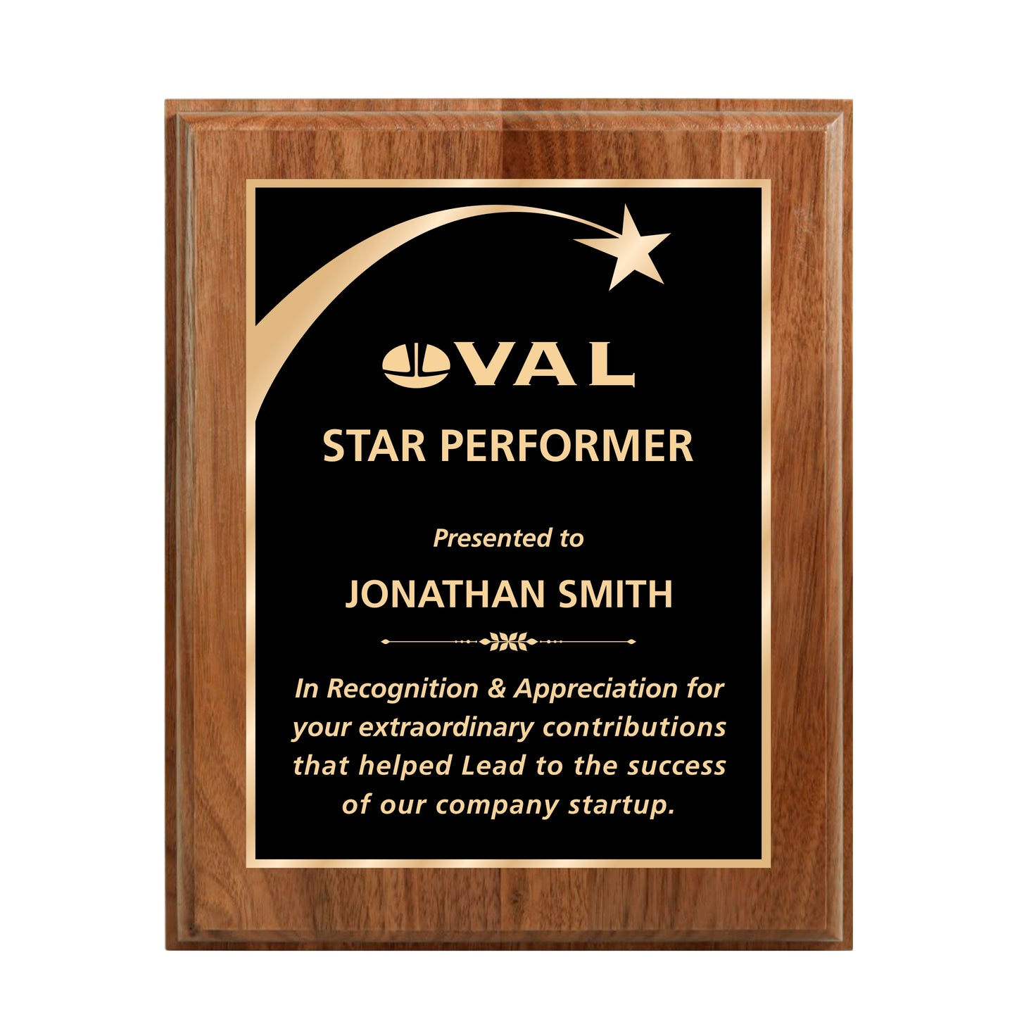 Walnut Finished Plaque 10.5" X 13" / Walnut / Shooting Star