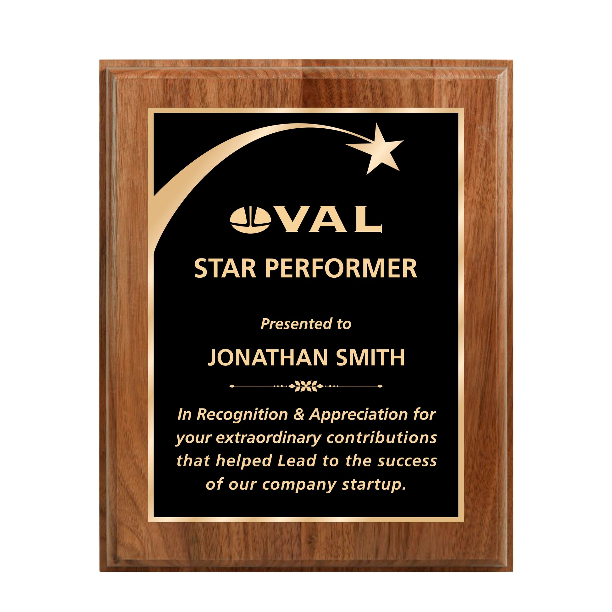 Walnut Finished Plaque 10.5" X 13" / Walnut / Shooting Star