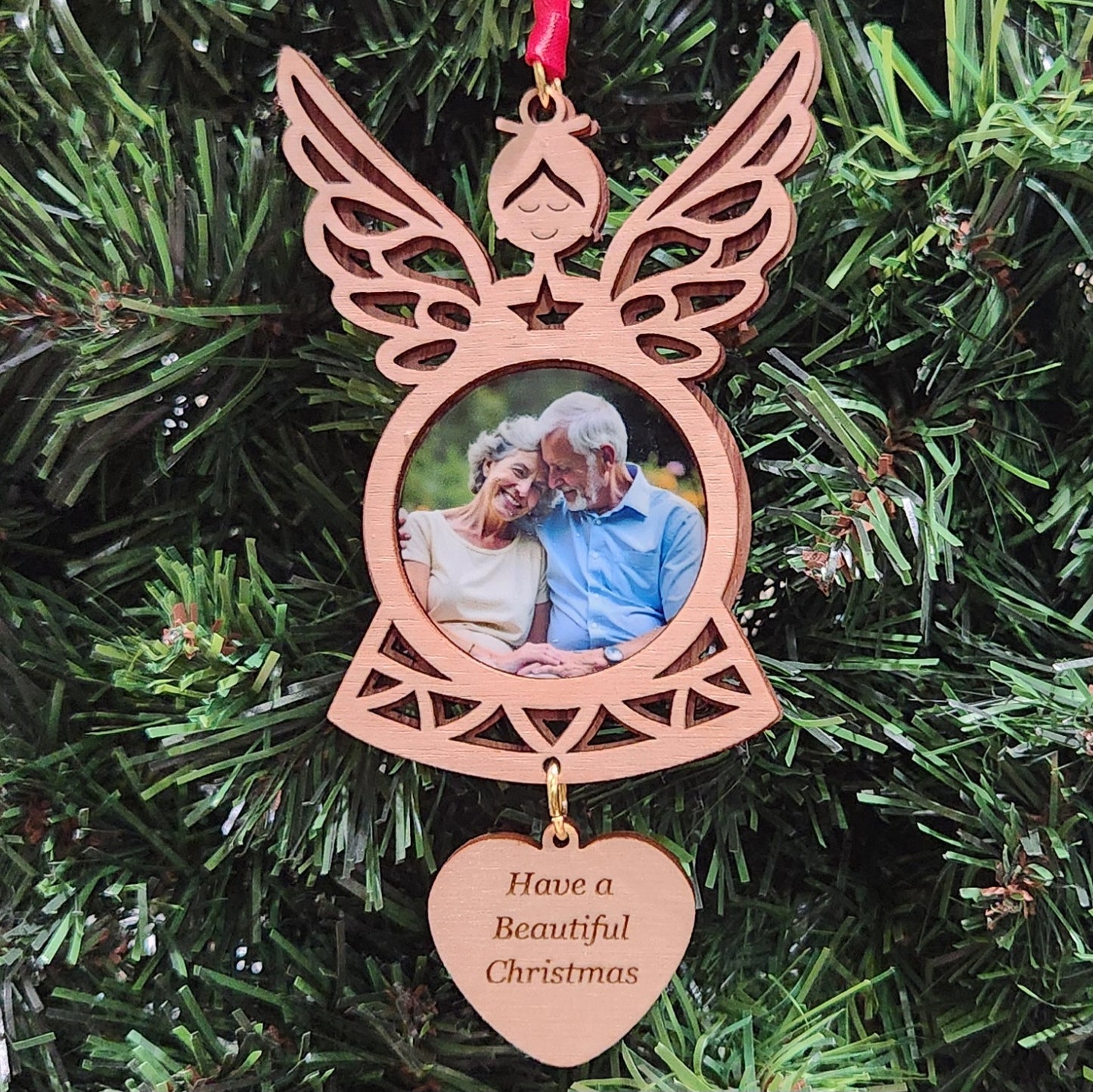 Photo Angel Cherry Ornament 5" / Cherry