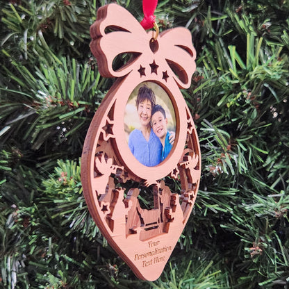 Photo Nativity Cherry Ornament 4.75" / Cherry