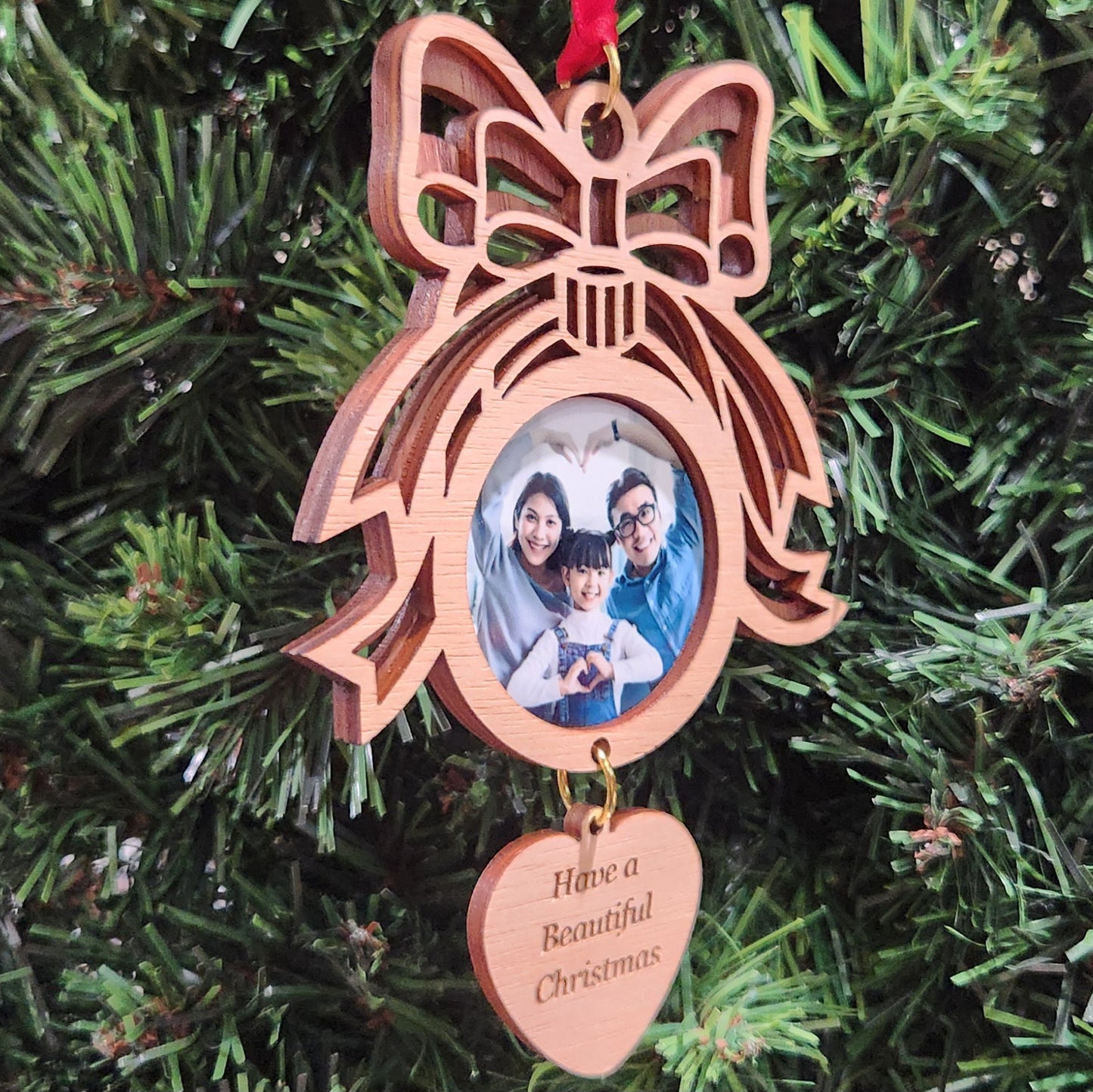 Photo Ribbon Cherry Ornament 4.75" / Cherry