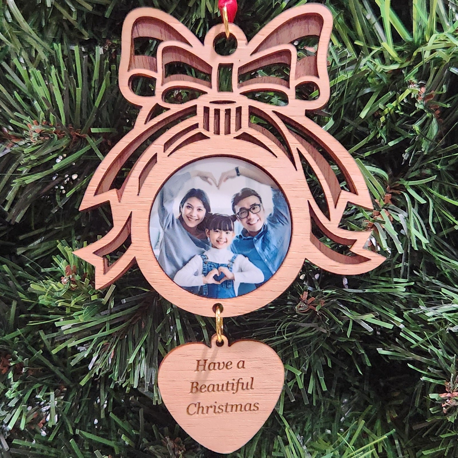 Photo Ribbon Cherry Ornament 4.75" / Cherry