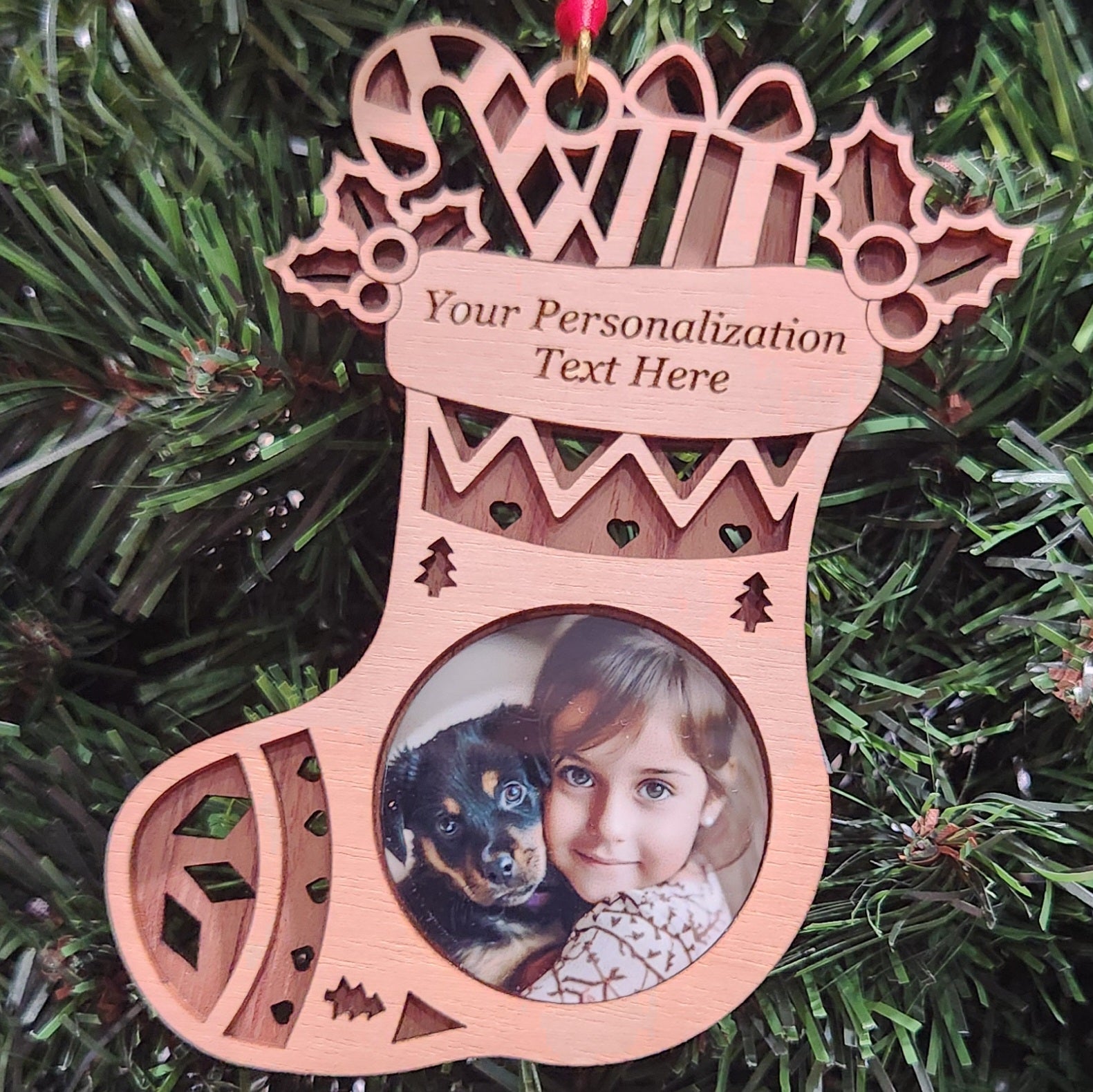 Photo Stocking Cherry Ornament 4.125" / Cherry