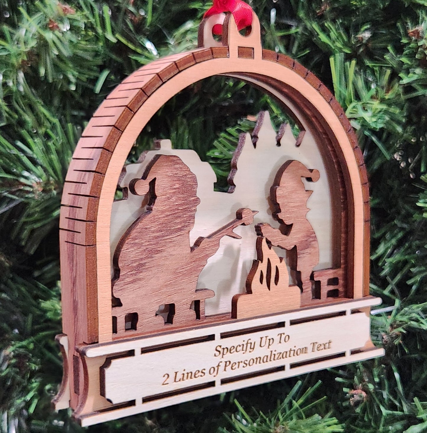 Wood 3D Campfire Ornament 4.25" / Wood