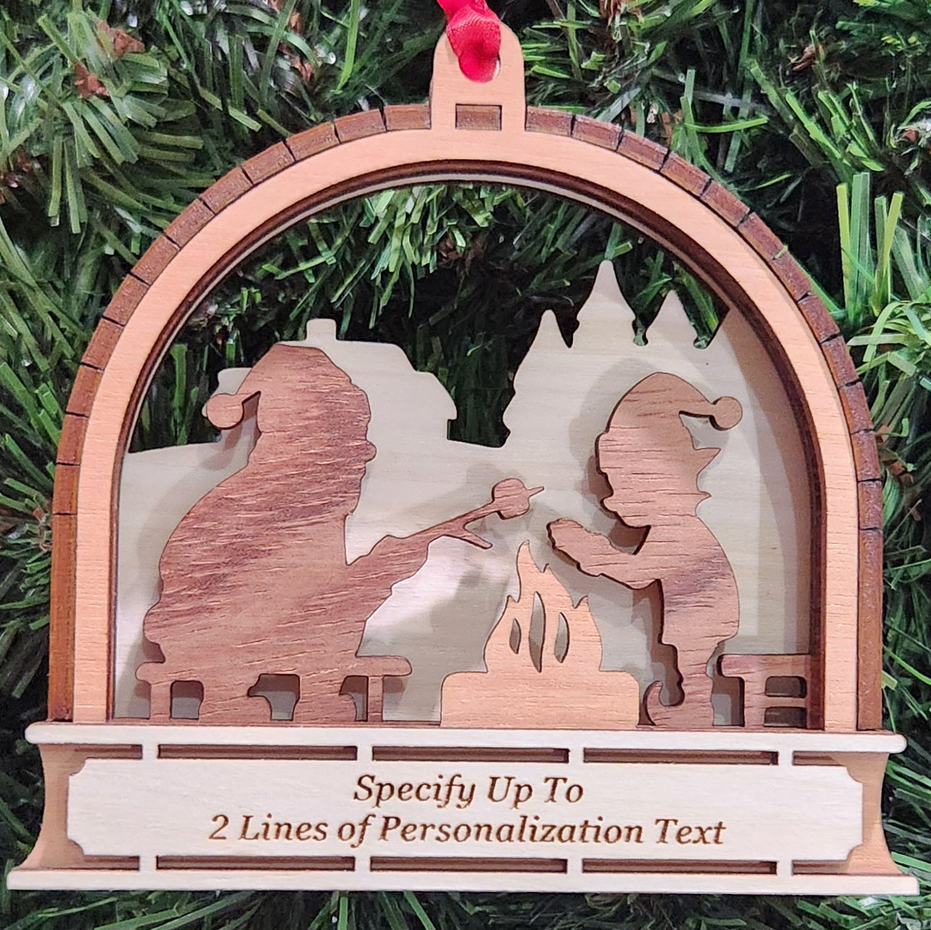 Wood 3D Campfire Ornament 4.25" / Wood