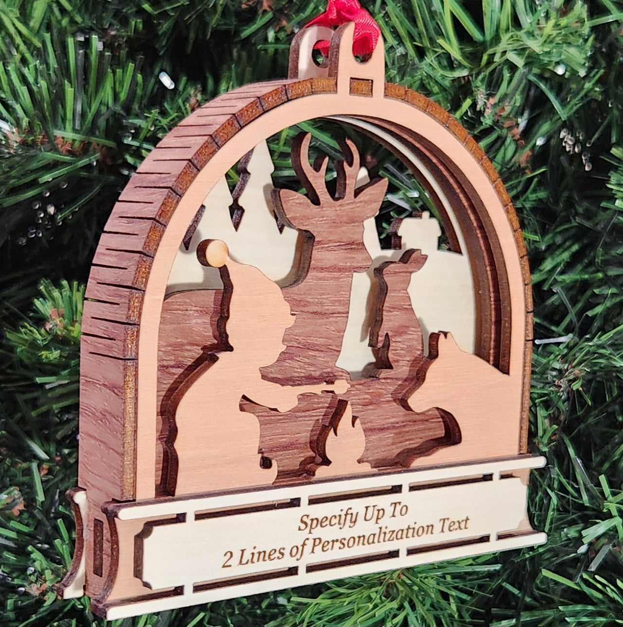 Wood 3D Camping Ornament 4.25" / Wood