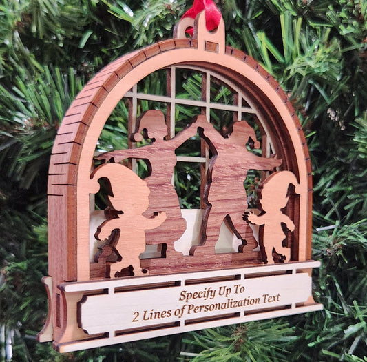 Wood 3D Dancing Ornament 4.25" / Wood