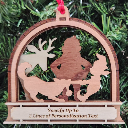 Wood 3D Friskie Dog Ornament 4.25" / Wood