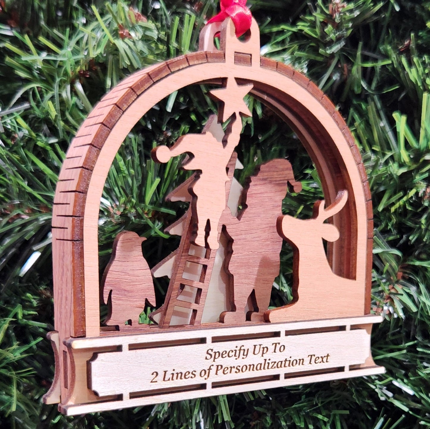 Wood 3D Trimming Tree Ornament 4.25" / Wood