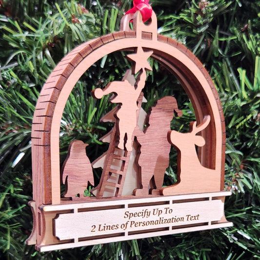 Wood 3D Trimming Tree Ornament 4.25" / Wood