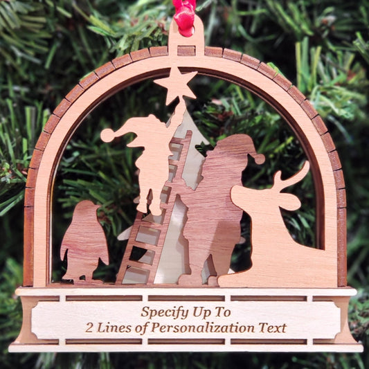 Wood 3D Trimming Tree Ornament 4.25" / Wood