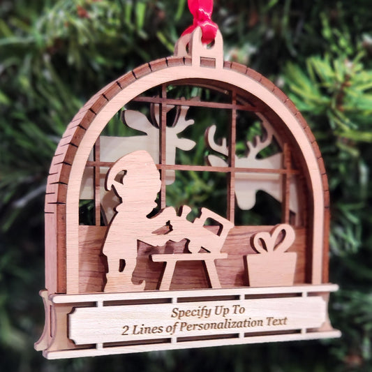 Wood 3D Workshop Ornament 4.25" / Wood