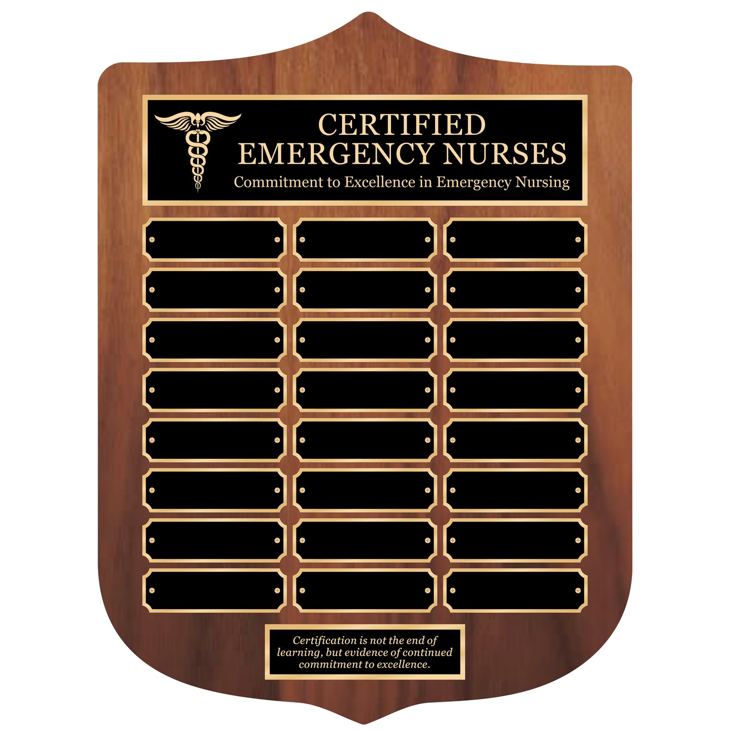 American Walnut Shield Perpetual Plaque 85924
