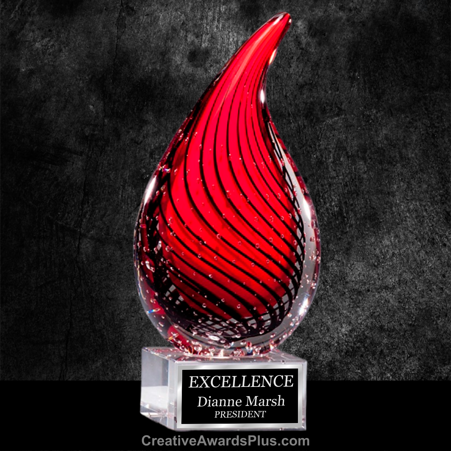 Red Drop Art Glass 7.5" / Red