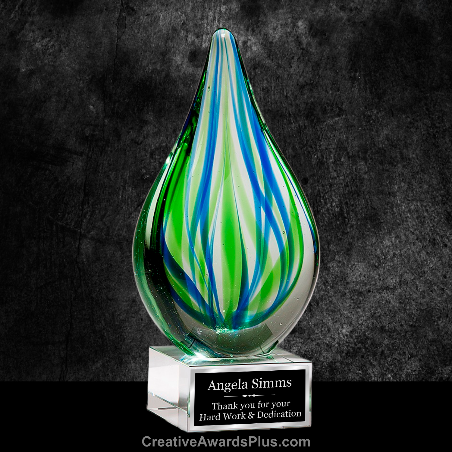 Blue Green Art Glass 8" / Blue/Green