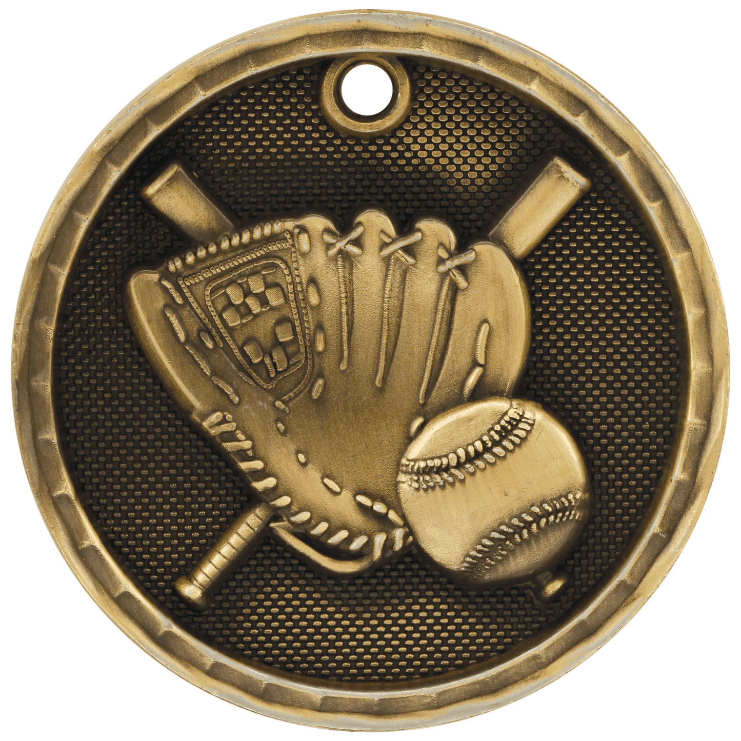 3D Baseball Medal 2" / Gold