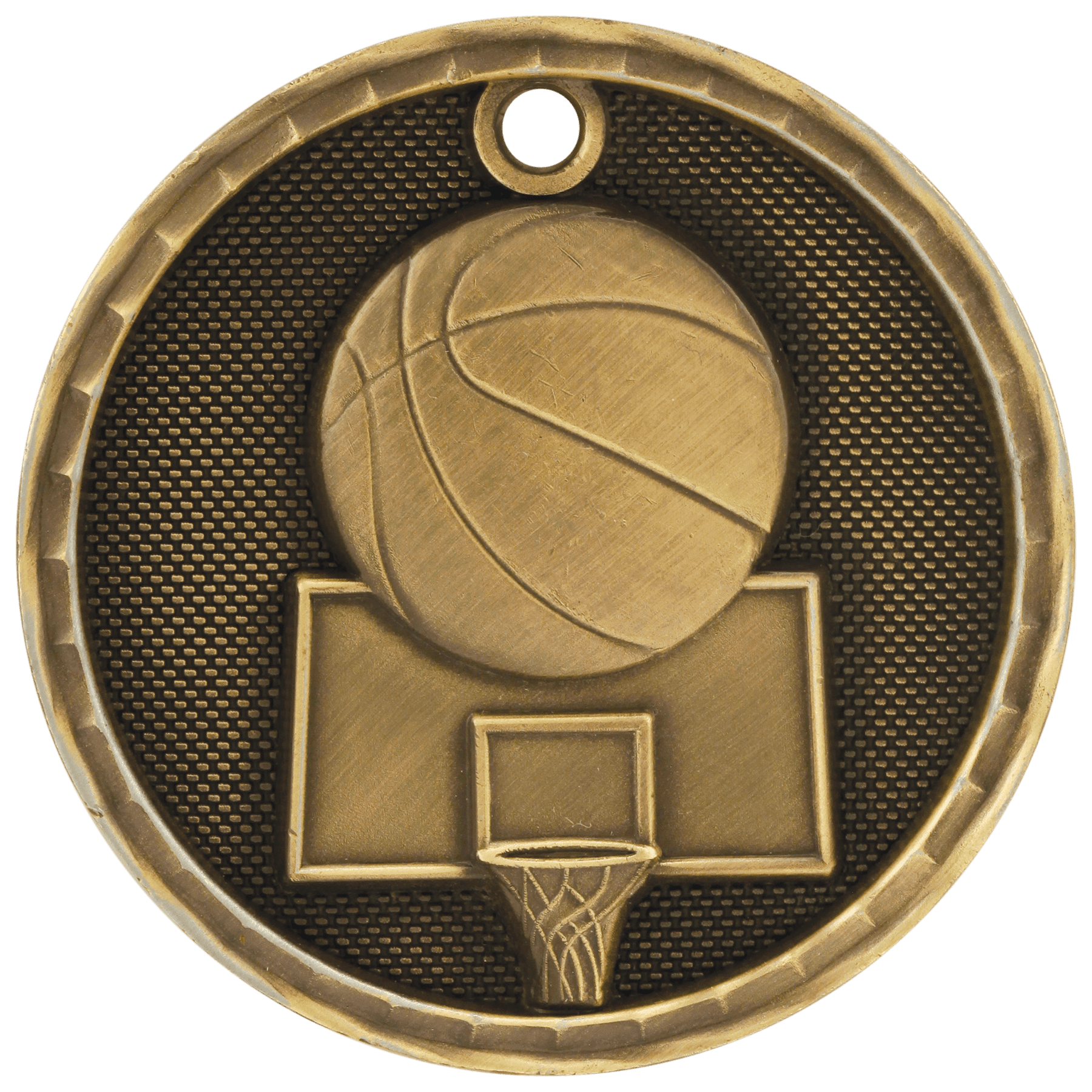 3D Basketball Medal 2" / Gold