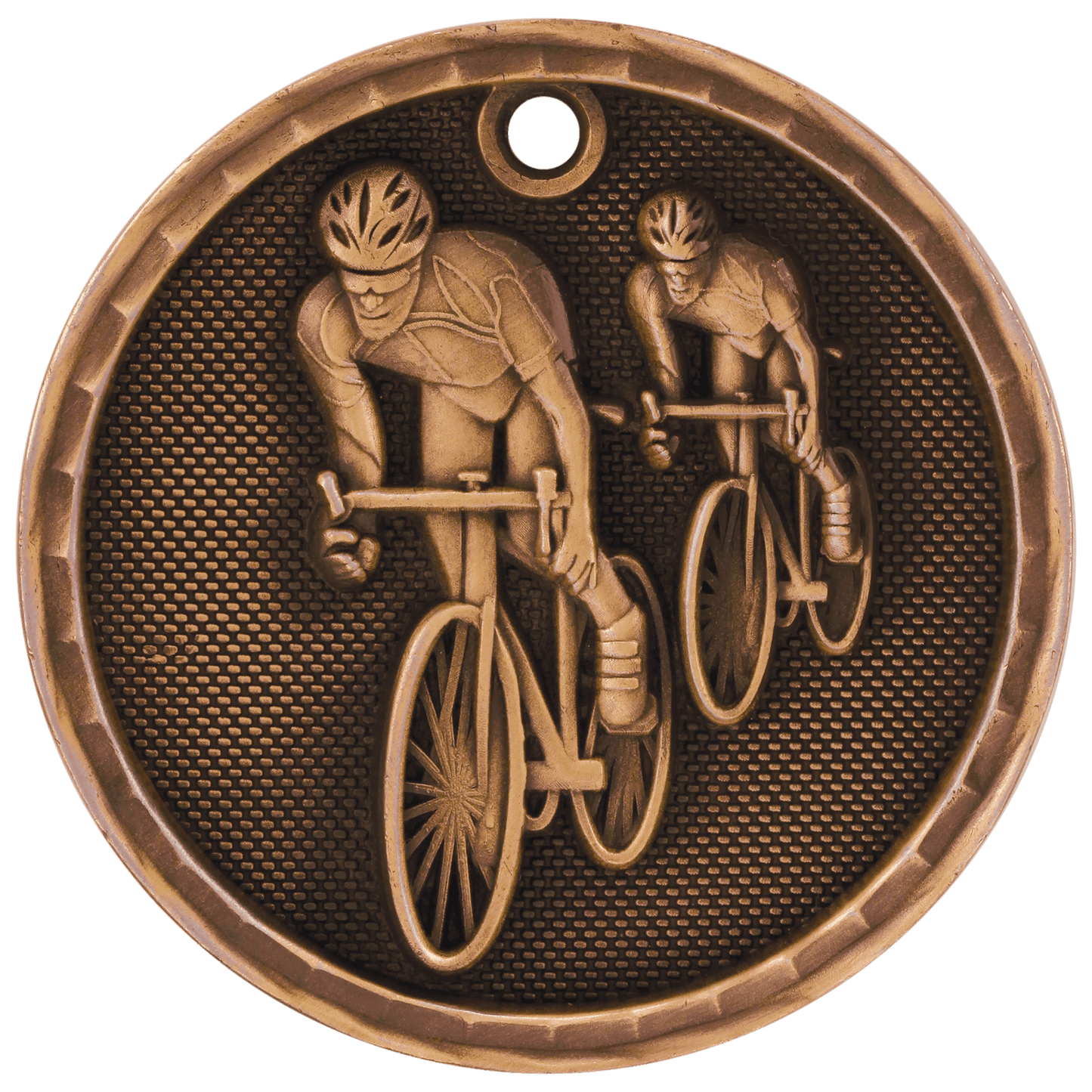 3D Bicycling Medal 2" / Bronze (Copper Tone)