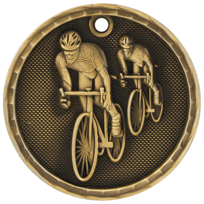 3D Bicycling Medal 2" / Gold