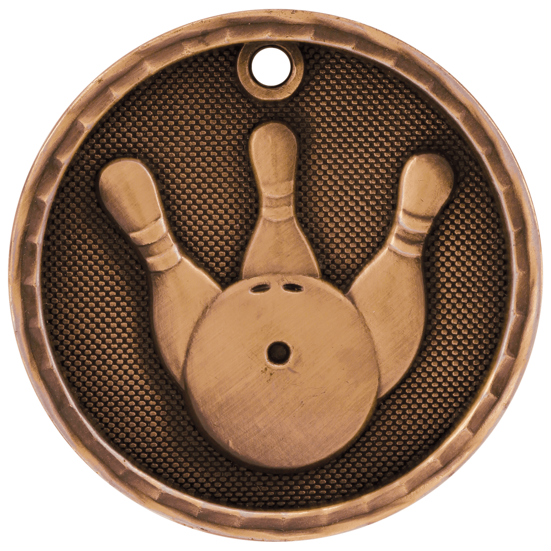 3D Bowling Medal 2" / Bronze (Copper Tone)