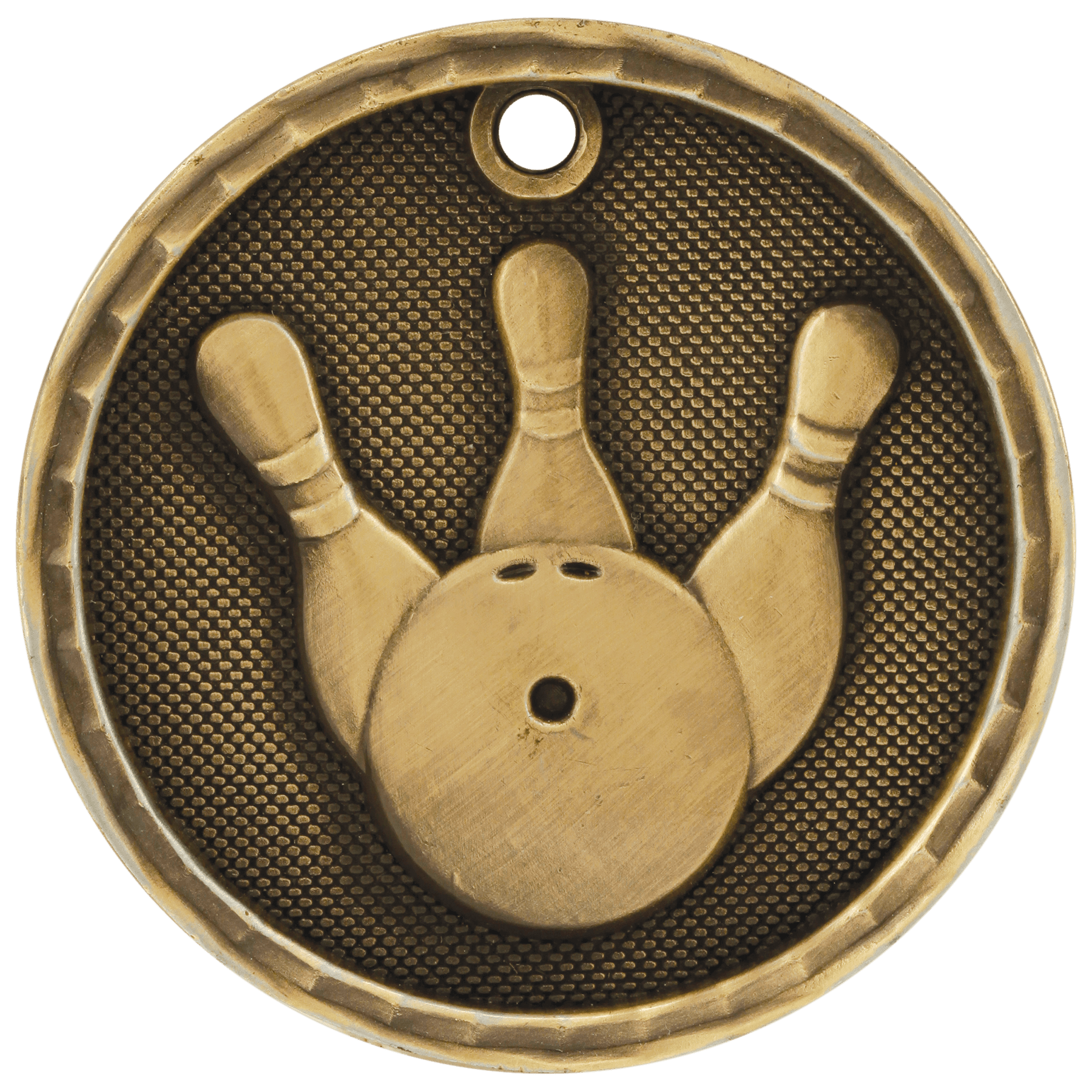 3D Bowling Medal 2" / Gold
