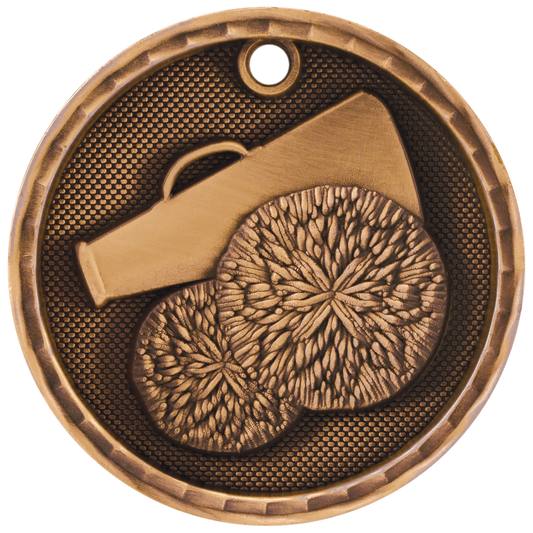 3D Cheer Medal 2" / Bronze (Copper Tone)