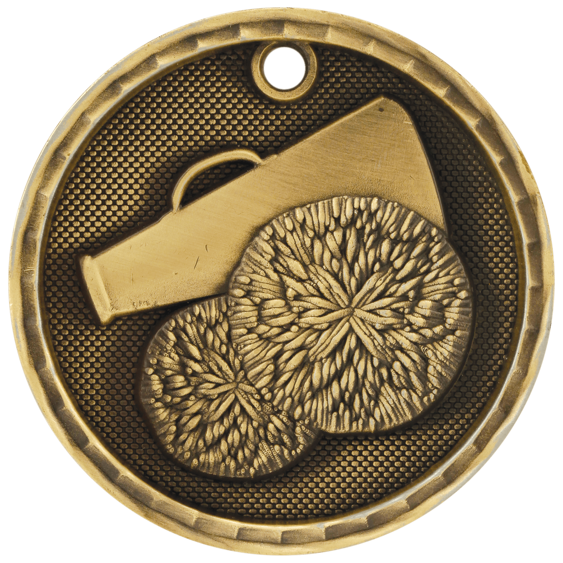 3D Cheer Medal 2" / Gold