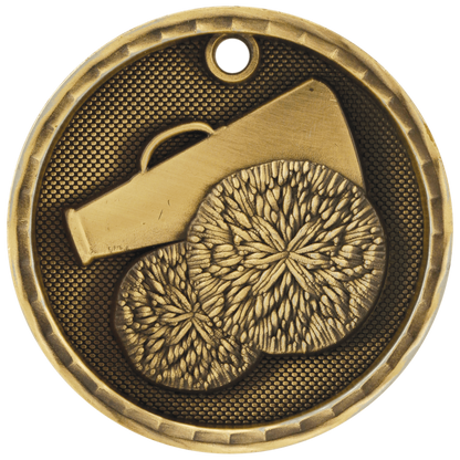 3D Cheer Medal 2" / Gold