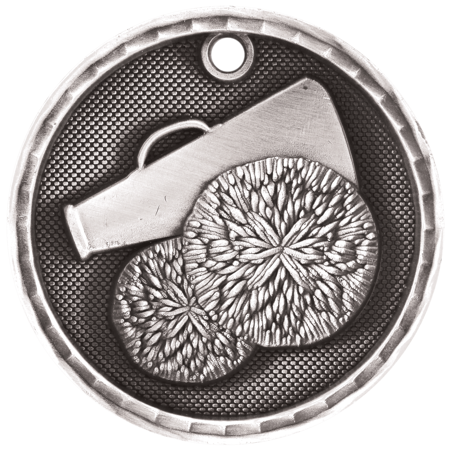 3D Cheer Medal 2" / Silver