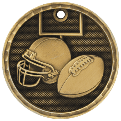 3D Football Medal 2" / Gold