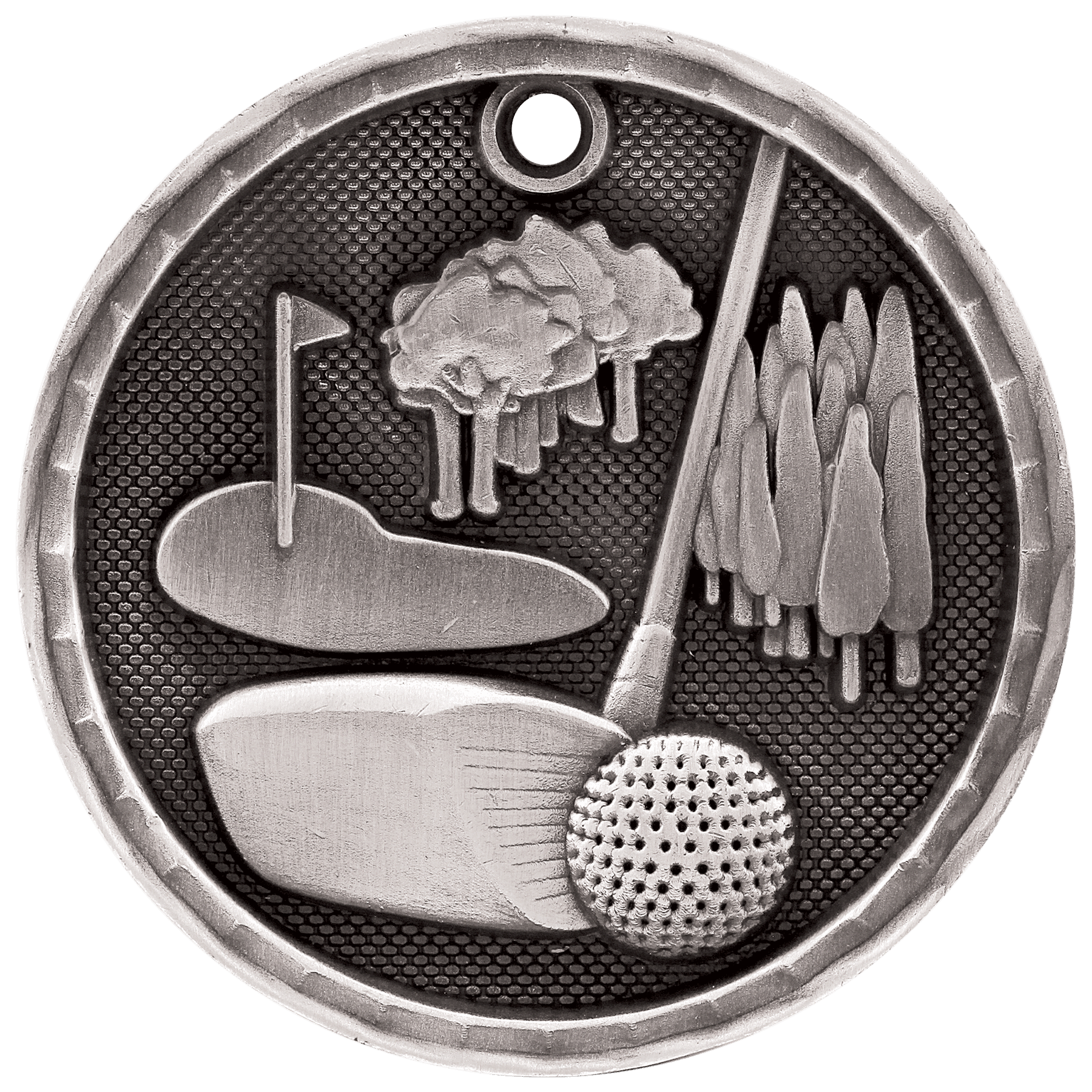 3D Golf Medal 2" / Silver
