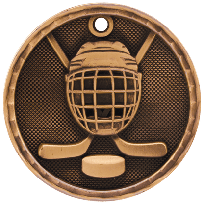 3D Hockey Medal 2" / Bronze (Copper Tone)