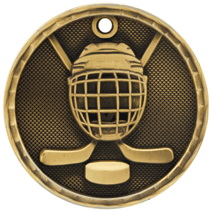 3D Hockey Medal 2" / Gold