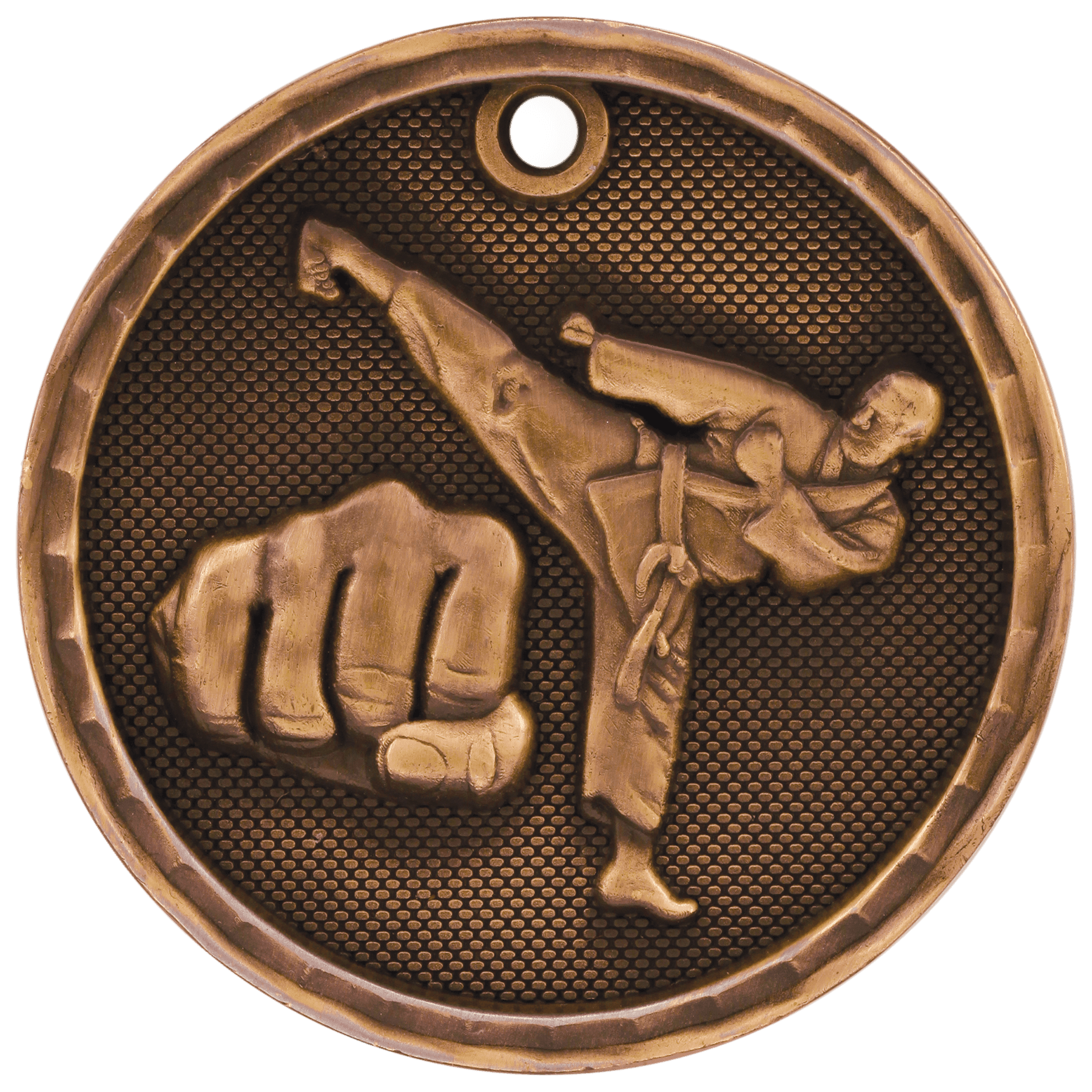 3D Martial Arts Medal 2" / Bronze (Copper Tone)