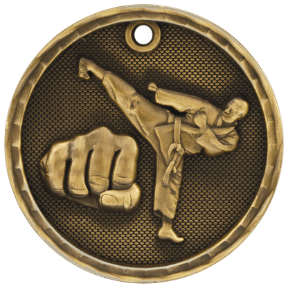 3D Martial Arts Medal 2" / Gold