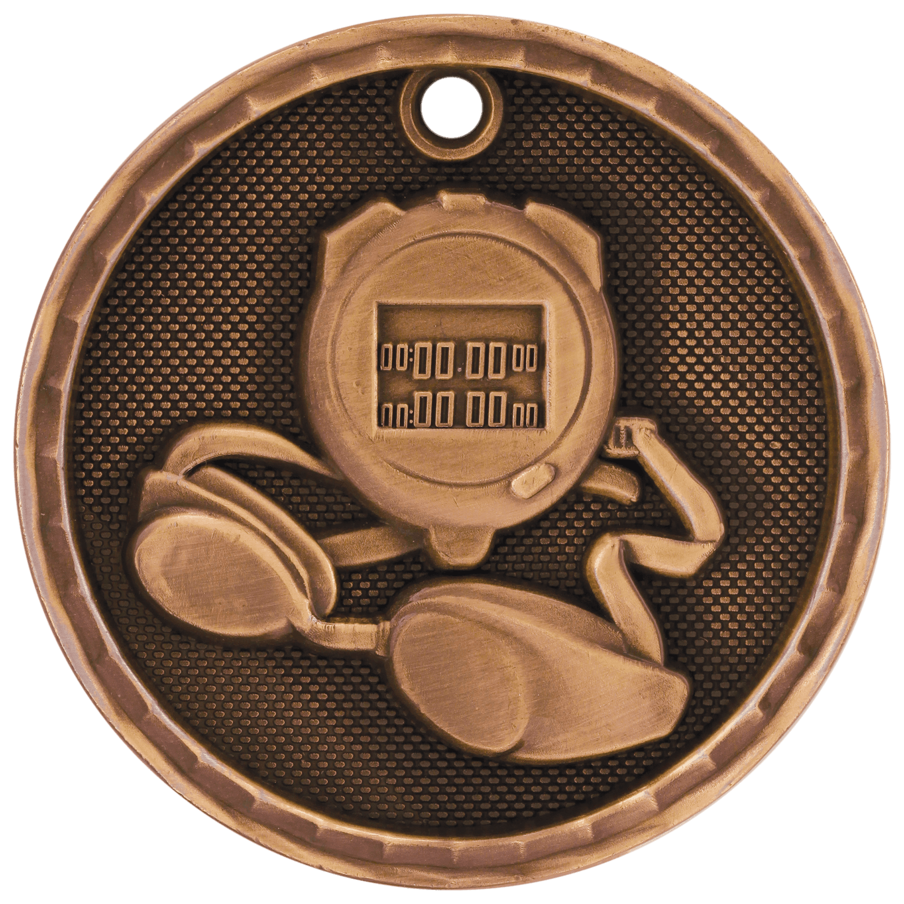 3D Swimming Medal 2" / Bronze (Copper Tone)