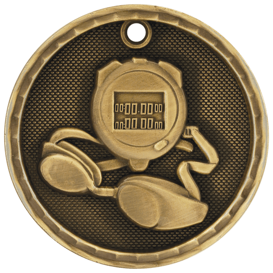 3D Swimming Medal 2" / Gold