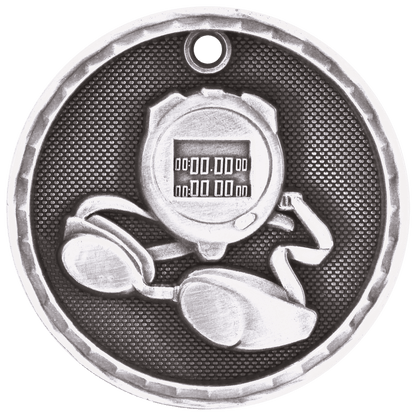3D Swimming Medal 2" / Silver