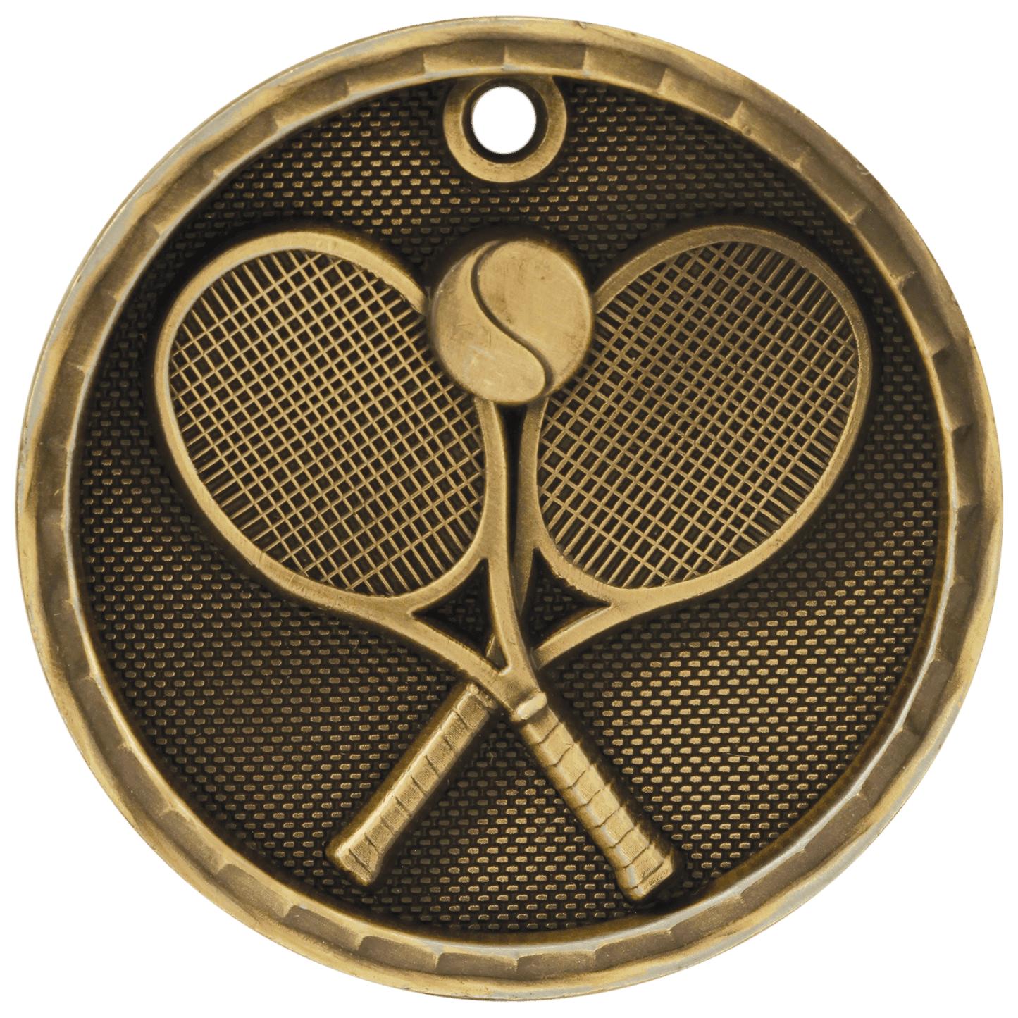 3D Tennis Medal 2" / Gold