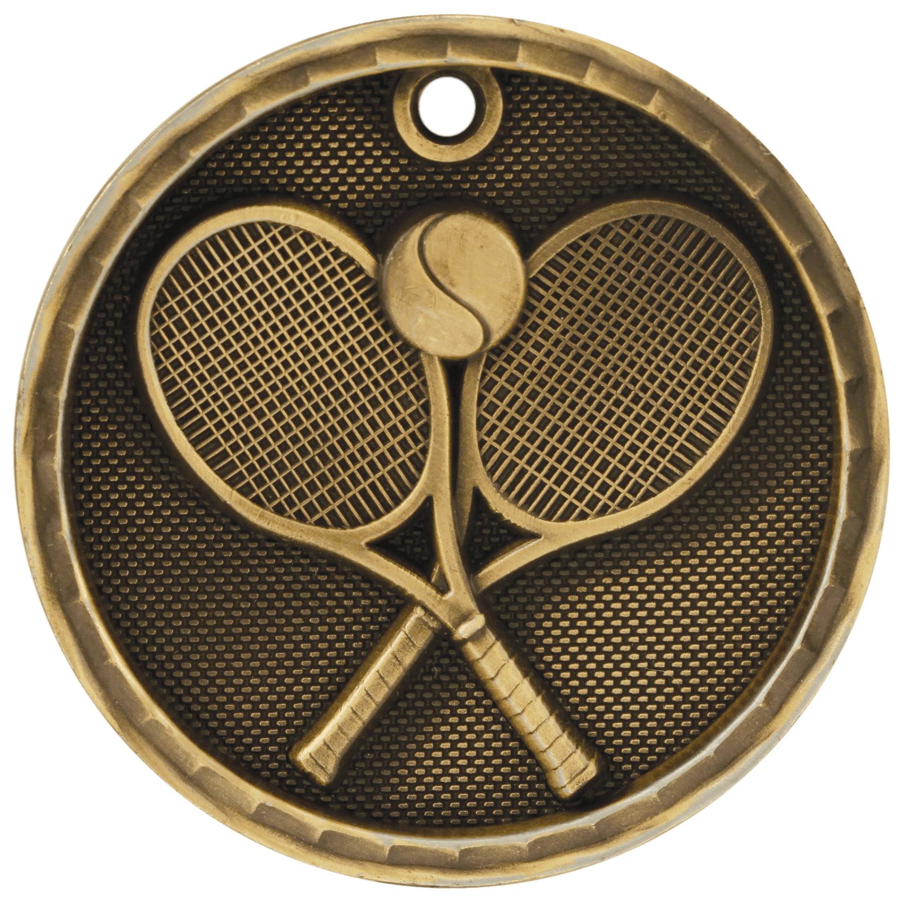 3D Tennis Medal 2" / Gold