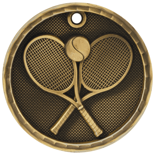 3D Tennis Medal 2" / Gold